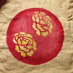 Canvas Tote Bag with Floral Hand Painted Design